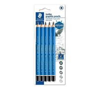 Staedtler Crayons graphite Mars Lumograph Jumbo - Mines 8B/6B/4B/2B/HB - Blister 5 pièces