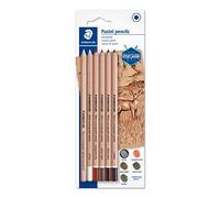 Staedtler Crayons Mars Lumograph Pastel - Étui blister 5 assortis + 1 illuminateur