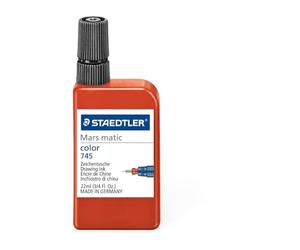 Staedtler Mars Matic 745 - Flacon D'Encre De China Rouge 22Ml Pour Papier, Calque, Polyester Maté