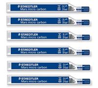 STAEDTLER Mars Micro Carbon 250 1.3mm HB - Recharges de mine - 6 tubes/embouts (36 mines) HB