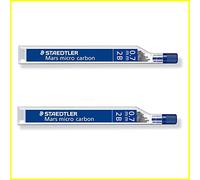 STAEDTLER Mars Micro Carbon 250 2B Lot de 2 tubes de 24 mines 0,7 mm