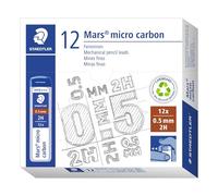 STAEDTLER - Mars Micro Carbon 250 - Etui 12 Mines Graphite 0,5 Mm 2H - Lot de 12 Etuis
