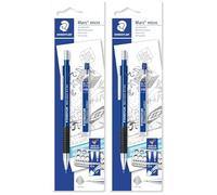 Staedtler Mars Micro, Porte-mine en métal de 0.7 mm, Étui blister avec 1 étui à mines HB 0.7 mm, 7757BK25DA (Lot de 2)