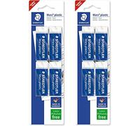 Staedtler Mars Plastic 526 50 Lot de 8 gommes en caoutchouc Blanc