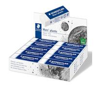 Staedtler Mars Plastic, Gommes plastiques blanches de très haute qualité, Sans phtalates ni latex, Boîte en carton avec 20 gommes de taille standard, 526 50 VE