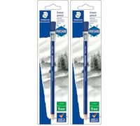 Staedtler Mars Rasor, Crayon-gomme abrasif pour encre d'écriture et de dessin, Avec embout brosse, Sans phtalates ni latex, Sous étui blister, 526 61BK-C (Lot de 2)