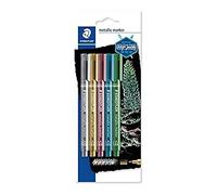 Staedtler - Feutres métalliques 8323-S BK5S - Encre pigmentée à l'eau 1-2 mm - Blister 5 couleurs