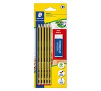 Staedtler Noris 120, Crayons à papier HB en bois de haute qualité, Étui blister de 5 crayons HB et 1 gomme originale Mars Plastic, 120 A SBKD