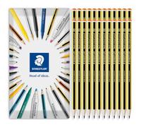 Staedtler Noris 121 Lot de 24 crayons d'école résistants à la casse dans une enveloppe emballage cadeau (Classe 2B)