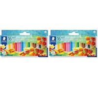 Staedtler Noris 241 - Etui Carton 16 Pastels À L'Huile Assortis (Lot de 2)