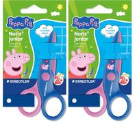 STAEDTLER Noris junior ciseaux pour enfants Peppa Pig - ciseaux de sécurité à bouts arrondis pour les premiers travaux manuels - ciseaux compacts pour les petites mains (Lot de 2)