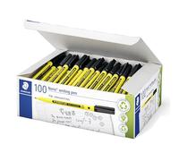 Staedtler Noris Writing Pen 307-9 C100 Lot de 100 feutres fins avec boîtier en plastique recyclé 97% conforme à la norme ISO 14021 Noir