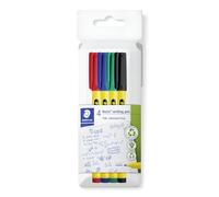 Staedtler Noris Writing Pen 307 C4 Feutre fin avec boîtier en plastique 97% recy onforme à la norme ISO 14021 Étui en carton avec 4 feutres fins aux couleurs assorties