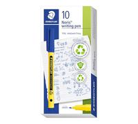 Staedtler - Noris writing pen 307 - Lot de 10 feutres pointe 0,6 mm - Bleu - En plastique 97% recyclé - 307-3
