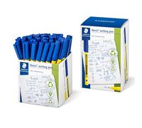 Staedtler - Noris writing pen 307 - Lot de 50 feutres pointe 0,6 mm - Bleu - En plastique 97% recyclé - 307-3 CT50