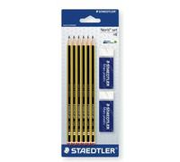 Staedtler Pack 6 Crayons Graphite HB + 2 Gommes