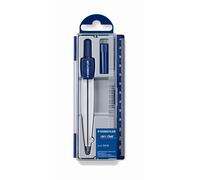 Compas staedtler 550 50 branche pointe sèche interchangeable réglette graduée mines 2mm étui rigide
