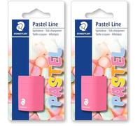 Staedtler Pastel Line - Blister 1 Taille-Crayon Avec Réservoir (Jaune, Orange, Rose Ou Bleu) (Lot de 2)