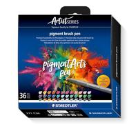 STAEDTLER Pigment Arts Brush Pen - 36 couleurs - Multicolore - Rond - Plastique - Polypropylène (PP) - Encre à base d'eau - Adultes & Enfants