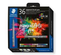 STAEDTLER Pigment Arts Brush Pen - 36 couleurs - Multicolore - Rond - Plastique - Polypropylène (PP) - Encre à base d'eau - Adultes & Enfants