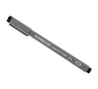 Stylo-feutre staedtler pigment liner technique trait 0.5mm encre noire infalsifiable pointe calibrée baguée métal