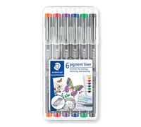 Staedtler Feutres Pigment Liner Colour 0,3 mm encre pigmentée infalsifiable 6 couleurs (30803-SSB6)