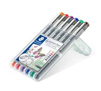 STAEDTLER Pigment Liner 308 Fineliner couleur - 6 couleurs, 0,5 mm