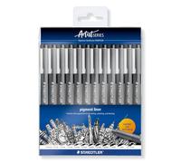 Staedtler Pigment Liner 308 Fineliner - noir, lot de 12, 0,05-2,0 mm
