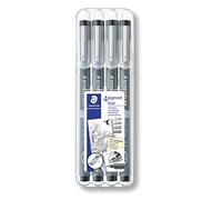 Staedtler Feutre Pigment Liner 308 Fineliner – indélébile – noir, lot de 4 (0,1/0,3/0,5/0,7 mm)