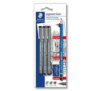 Staedtler Pigment Liner 308 – 3 feutres noirs pointe 0,3/0,5/0,7 + 100-2B 526 53 510 10 offerts