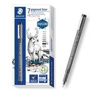 STAEDTLER Pigment Liner 308 Fineliner Set - Black, 7 Pack, 0.05-2.0 mm