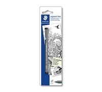 STAEDTLER Pigment Liner 308 Fineliner stylo dessin - noir, 0,1 mm | Encre pigmentée imperméable et archivable, longue pointe métal - traits résistants à la lumière - Art.-Nr. 30801-9BKD