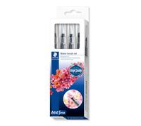 Staedtler Pinceaux à réservoir d'eau en nylon résistant, Idéal pour les crayons aquarellables, Étui blister avec 4 pinceaux de touffes différentes, 949 SBK4-C