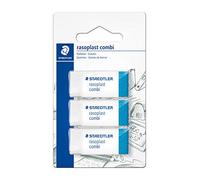 Staedtler Rasoplast Combi 526 Bt - Blister 3 Gommes Blanches Et Bleue Sans Latex 526 Bt30