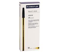 Staedtler Stylo Bille Noris Stick 434 M Noir Pointe 1 Mm Paquet De 20