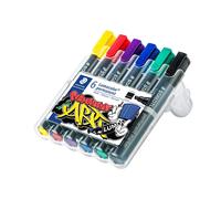 STAEDTLER Stylo indélébile Lumocolor 350 - 6-Couleurs assorties