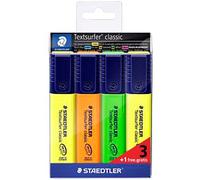 Staedtler Surligneurs Textsurfer Classic 364 – Pochette 4 Assortis, Pointe 1–5 mm (3+1 offert)