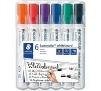 Staedtler Marqueurs pour tableau blanc Lumocolor 351 effaçables à sec Pointe ogive 2 mm 6 unités