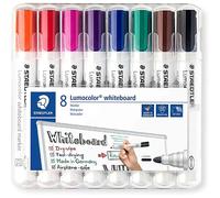 Staedtler Marqueur effaçable Lumocolor 351 pointe conique 2 mm sans xylène ni toluène - Pochette de 8