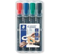 Staedtler Marqueurs permanents Lumocolor 352 WP4 Pointe ogive 2 mm Étui de 4 assortis