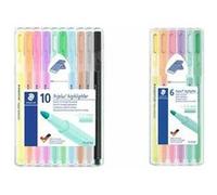 Staedtler Triplus Highlighter, Feutres surligneurs pastel à pointe ogive de 1-4 mm, Étui chevalet avec 6 surligneurs assortis, 362 CSB6