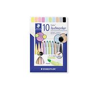 STAEDTLER Surligneur triplus, tige triangulaire ergonomique, largeur de ligne 1-4 mm, séchage en quelques secondes, tige en polypropylène garantit une longue durée de vie, 10 surligneurs dans un étui