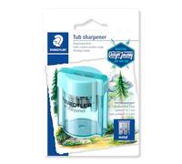 Staedtler Taille-crayon à double usage avec réservoir transparent de haute qualité, Pour tout type de crayons, Livré sous étui blister, 513 001CBK