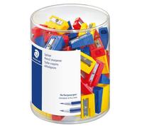 STAEDTLER Taille-crayons, en plastique, boîte de 100 pour crayons normaux jusqu'à 8,2 mm de diamètre, extra long - 100 pièces (51050KP100)