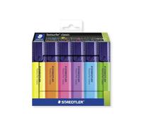 STAEDTLER Textsurfer Classic 364 surligneurs lot de 6 couleurs assorties | Pointe biseautée de 1 à 5 mm, INK-JET SAFE, rechargeables - longue durée de vie - Réf. 364 C6