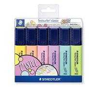 Staedtler Surligneurs Textsurfer Classic 364 CWP6 – 6 couleurs pastel, pointe ogive 1–4 mm