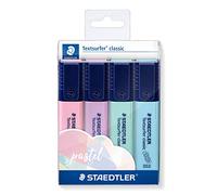 Staedtler Surligneurs Textsurfer Classic – pastel – Pointe biseau 1 à 4 mm – Étui plastique 4