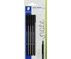 Staedtler triplus 334-9 BK4 Fineliner 4 pièces