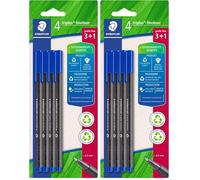Staedtler - Triplus fineliner 334 - Blister 4 feutres triangulaires - Pointe superfine 0,3 mm bleus - En plastique 97% recyclé - 334 R-3BK4 (Lot de 2)