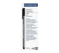 Staedtler - Triplus Fineliner 334 - Boite De 10 Feutres - Pointe 0,3 Mm - Encre Noire